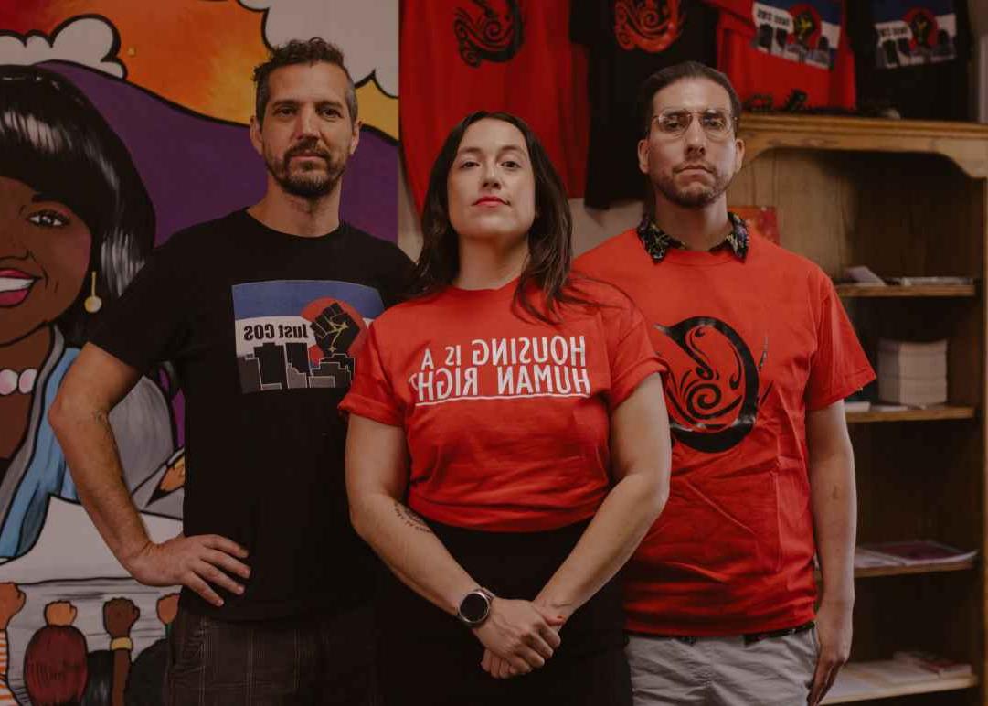 From left to right: Alex Archuleta, Chinook Center Executive Team Member; Jacqueline “Jax” Armendariz Unzueta; and Jon Christiansen, Chinook Center Executive Team Member at the Chinook Center in Colorado Springs, Sunday, July 23 2023. (Photo/Joanna Kulesz